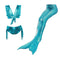 3 Pcs Girls Solid Color Scale Printed Mermaid Tail Swimwears