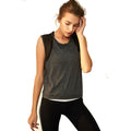 Fashion Breathable Mesh Patchwork Women Sleeveless Casual Sports Top
