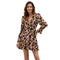 Women Fashion Spring Hot Sale Leopard Print Long Sleeves Dress