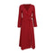 Elegant Women Vintage Style Polka Dot Print Long Sleeves Maxi Dress