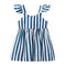Fresh Style Baby Girls Cotton Stripes Printed Ruffle Sleeves Dress