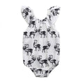 Baby Cotton Deer Printed Ruffle Sleeves Bodysuit