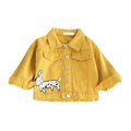 Kids Cute Puppy Printed Long Sleeves Cotton Button Coat