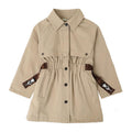 Girls Cotton Bowknot Design Long Sleeves Trench Coat