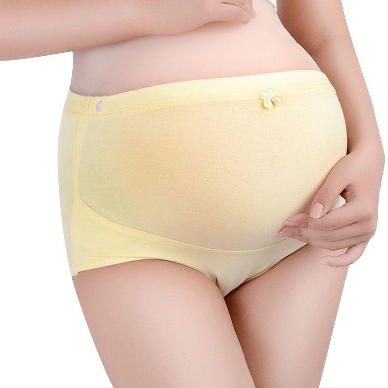 Maternity Solid Color Adjustable Belly Support Briefs