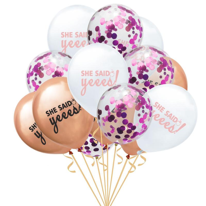 15 Pcs 12 Inches She Said Yes Printed Balloons Bachelor Party Supply