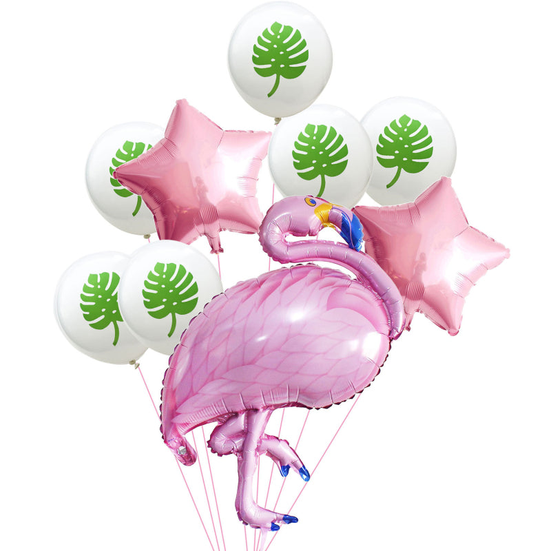 9 Pcs Flamingo Balloons Party Decorations