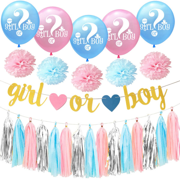 14 Pcs Baby Shower Party Decorations Balloons Tassel Set