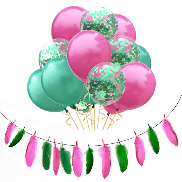 16 Pcs Latex Balloons Banner Set Wedding Party Supplies