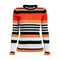 Fashion Women Multicolor Stripes Pattern Screw Neck Knitwear