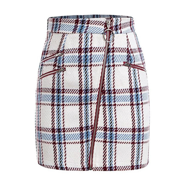 Fashion Hot Sale Women Plaid Pattern College Style Skirt