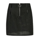 Fashion Classic Stripes Pattern Women Zipper Skirt