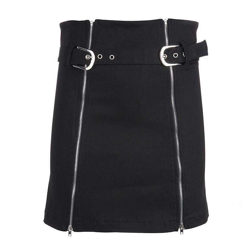 Fashion Women Unique Double Zippers Design Sexy Tight Skirt