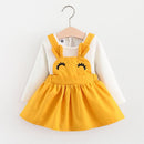 Cute Girls Bunny Ear Eyelash Pattern Casual Suspender Skirt