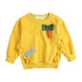 Girls Cute Bunny And Carrot Printed Long Sleeves Sweatshirt