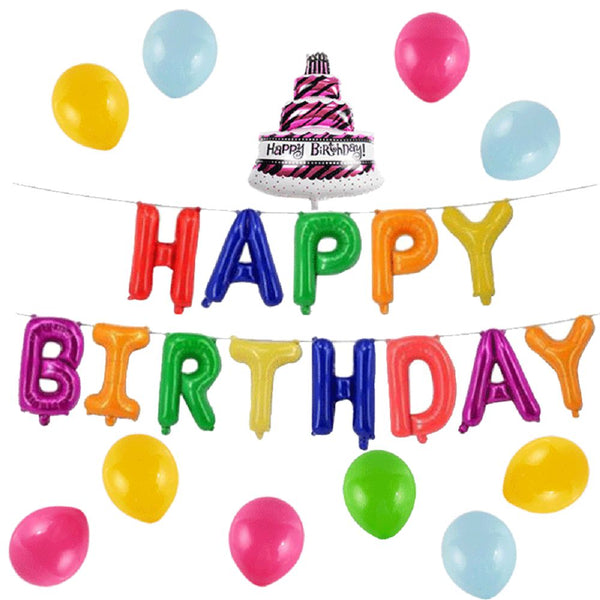 13 Pcs Birthday Party Decoration Cake Balloons Set