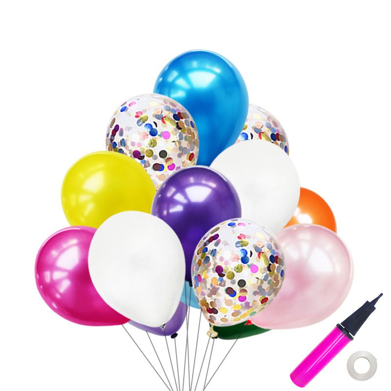 12 Inches Multicolor Round Balloons 42 Pcs Party Supplies Set