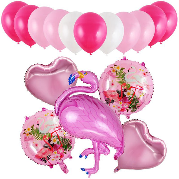 16 Pcs Flamingo Balloons Birthday Wedding Party Decoration Set