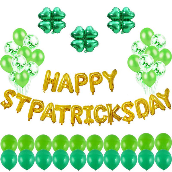 40 Pcs Saint Patrick's Day Theme Party Decorations Balloons Set