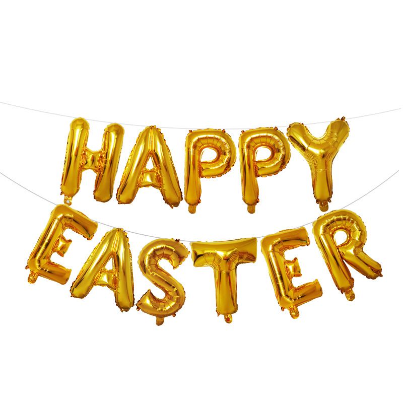 16 Inches Aluminum Foil Happy Easter Letter 11 Pcs Balloons