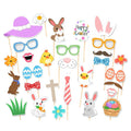 29 Pcs Cute Bunny Pattern Easter Party Supply Photo Booth Props