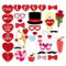 35 Pcs Heart Photo Booth Props Wedding Valentine's Day Party Supply