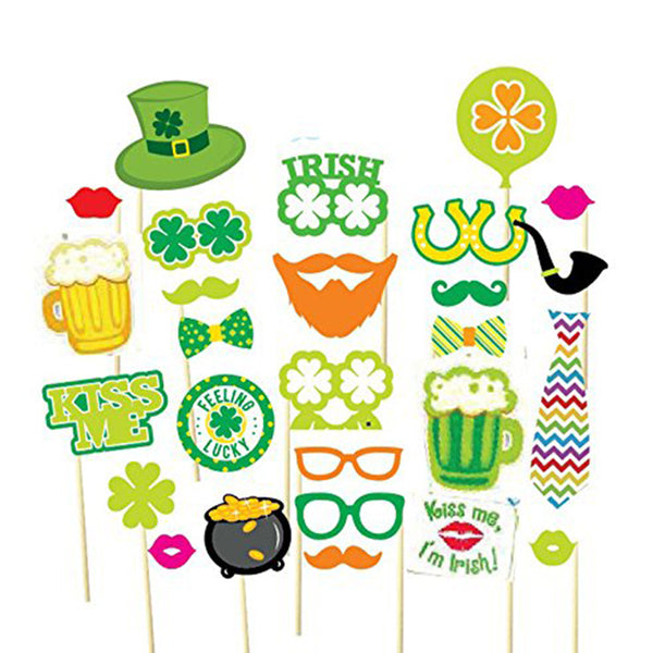 29 Pcs Four Leaves Clover Theme St. Patrick's Day Photo Booth Props