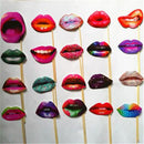20 Pcs Multicolor Mouths Pattern Party Supply Photo Booth Props