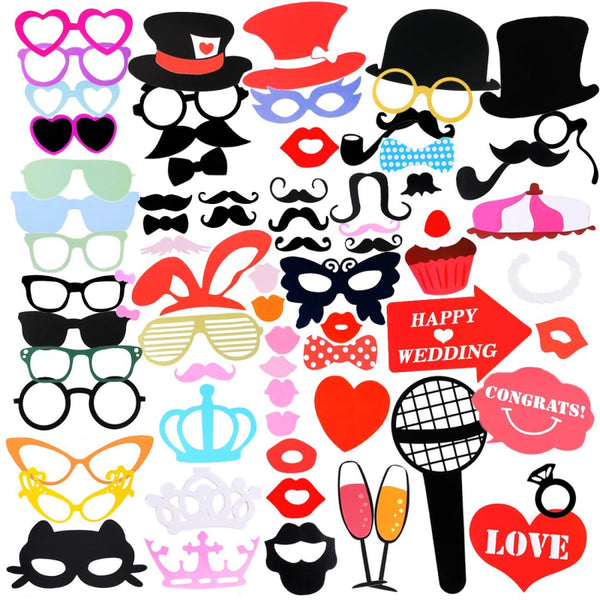 75 Pcs Glasses Pattern Party Photo Booth Props
