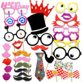 31 Pcs Funny Glasses Birthday Party Photo Booth Props