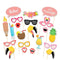21 Pcs Flamingo Theme Party Supplies Photo Booth Props
