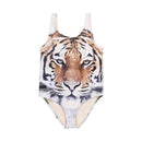 Fashionable Girls 3D Tiger Printed Sleeveless Swimwear