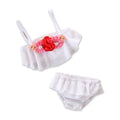 Girls Pretty Flower Pattern Spaghetti Straps Bikini Set