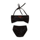 Girls Solid Color Halter Bikini Set