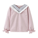 Girls Cotton V Neck Long Sleeves Tops