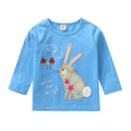 Casual Girls Cotton Cartoon Bunny Pattern Tops