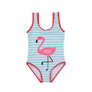 Girls Cute Flamingo Printed Sleeveless Swimwear