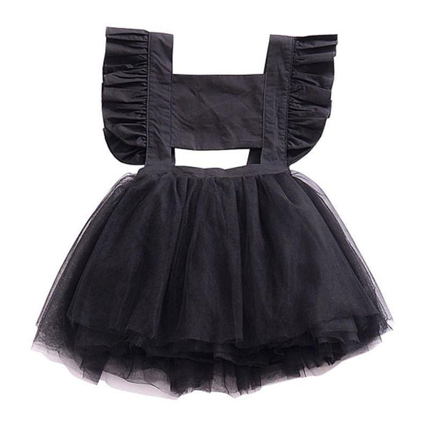 Cute Girls Cotton Solid Color Backless Patchwork Tutu Dress
