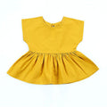 Lovely Baby Girls Cotton Yellow Plain Dress