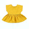 Lovely Baby Girls Cotton Yellow Plain Dress