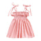 Girls Cotton Solid Color Spaghetti Straps Dress