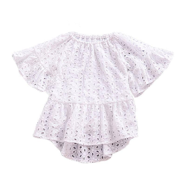 Baby Girls Cotton White Hollow Out Dress