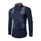 Men Cotton Lapel Button Denim Shirts