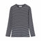 Women Fashion Classic Stripes Pattern Long-sleeve Round Neck T-shirt