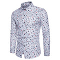 Men Cotton Star Printed Long Sleeves Shirts