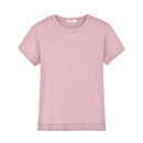 Women Good Stretch Solid Color Cotton Short-sleeve Round Neck T-shirt