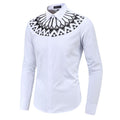 Casual Men Cotton Printed Collar Slim Fit Shirts