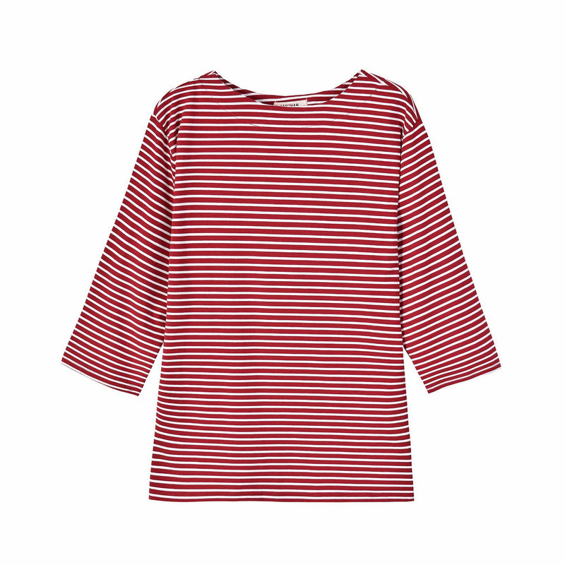 New Arrival Women Three-quarter Sleeves Classic Stripes Design T-shirt