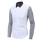 Men Cotton Patchwork Long Sleeves Shirts