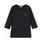 Women College Style Solid Color Three-quarter Sleeves Casual T-shirt